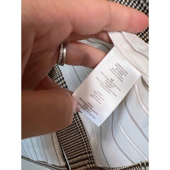 NEW Veronica Beard Houndstooth Plaid Lined Button Jacket Brown Size: 6 - Picture 4 of 5